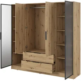masseno Drehtürenschrank CATERINA 206 x 200 x 51 cm Braun