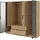 masseno Drehtürenschrank CATERINA 206 x 200 x 51 cm Braun
