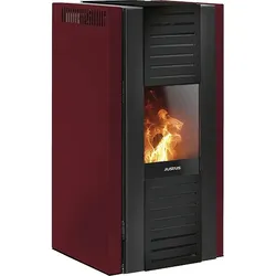 Pelletofen Justus Sirkos 2.0, Bordeauxrot / Stahl schwarz, 6 kW - 7913 37