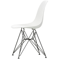 Vitra - Eames Plastic Side Chair DSR, basic dark / weiß (Kunststoffgleiter basic dark)