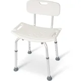 Duschhocker – Höhenverstellbar 39–52 Cm – Rutschfester Duschsitz – Duschhilfe – Badewannensitz (mit Rückenlehne)