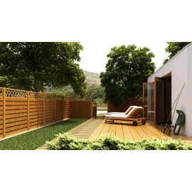 Andrewex Sichtschutzzaun Element Country 180 cm x 180 cm teak