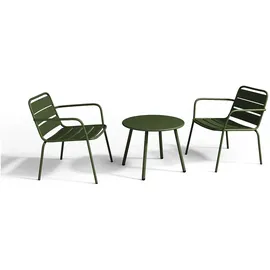 vente-unique Garten-Sitzgruppe 3-tlg. Khaki