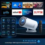 portabel Mini-Beamer - Full HD 1080P - WiFi Bluetooth - 180° Drehung - Trümmelkorrektur - USB HDMI iOS Android Projektionsgerät - Weiß