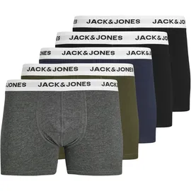 JACK & JONES Basic Boxershorts 5 Einheiten Forest Night / Navy Blazer / Dark Grey Melange / Black S