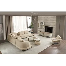 nobelaa Modulare Ecksofa "Atmos" + Sessel + Hocker-Beige - Beige