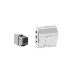 GGK 6672 GGK Datenanschlussdose DA-1-180-9006, 45x45mm, 1 Port, Cat6A, 180 Grad, alu M45-1-Datendose M451Datendose