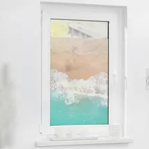 Lichtblick Fensterfolie selbstklebend, Sichtschutz, The Beach - Türkis Beige, blau (türkis, beige), B:50cm L:50cm, Polyvinylchlorid (PVC), Fensterfolien