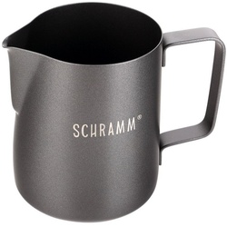 Schramm Milchkanne Schramm® Milchkännchen Milchkanne in schwarz oder grau Edelstahl 350ml Milch aufschäumen Krug Aufschäumkännchen mit Baristastift schwarz