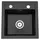 faizee home Belmondo 44 x 46 cm Einbaugranitspüle schwarz Handbetätigung 440 x 460 mm