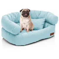 Juelle Mittelhundbett - Sofa für mittelgroße Hunde, Abnehmbarer Bezug, maschinenwaschbar, flauschiges Bett, Hundesessel Santi S-XXL (Größe: M - 80x60 cm, Himmelblau)