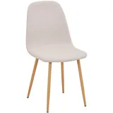 Esszimmerstuhl - beige - Holzoptik - Metallgestell Esszimmerstuhl Küchenstuhl