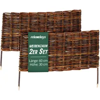 Relaxdays Beeteinfassung 60 x 30 cm 2 Stück Braun