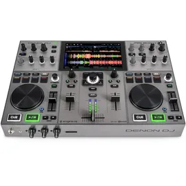 DENON DJ PRIME GO+ Tragbarer DJ-Controller und Mixer mit Stem-Trennung, 2 Decks, WLAN-Streaming, Bluetooth, Lichtsteuerung, 7" Display und Batterie