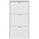 fores habitat Calicosy Schuhschrank, Weiß, Eiche, 22x113x60 cm, Garderobe, Schuhaufbewahrung, Schuhkipper