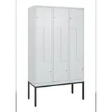 C+P Z-Spind Classic PLUS, Gestell, 6 Abteile, HxBxT 212x120x50cm, Zylinderschloss, Hellgrau/Hellgrau von PROREGAL