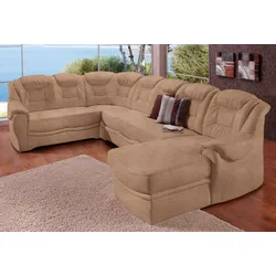 Wohnlandschaft SIT & MORE "Bellevue U-Form", braun, B:327cm H:94cm T:217cm, PRIMABELLE-Microfaser (100% Polyester), SOFTLUX-Kunstleder, NaturLEDER (echtes Rindsleder), Sofas, wahlweise mit Bettfunktion