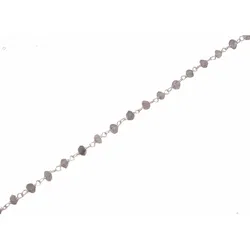 Kette ohne Anhänger FIRETTI "Schmuck Geschenk Silber 925 Halsschmuck Halskette Edelstein", blau (silberfarben, grau, blau), Halsketten, Damen, Silber 925 (Sterlingsilber), L: 45cm, Made in Germany - mit Rubin, Labradorit oder Pyrit