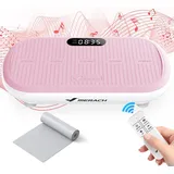 Vibrationsplatte Trainingsgerät mit Bluetooth, 10 Intensitätsstufen, für Ganzkörpertraining, Fettverbrennung, Muskelaufbau, bis 200 kg - Rosa