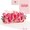Coonoor Grußkarten Muttertagskarte,Papier Spiritz Muttertag,3D Pop Up Grußkarte für Mama