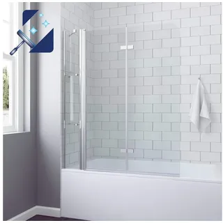 AQUABATOS Badewannenaufsatz Eck Glas Duschwand für Badewanne 1 tlg 2 tlg 3 tlg 130 cm x 140 cm