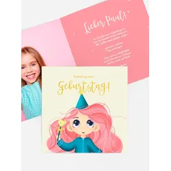 Geburtstagseinladung selbst gestalten mit Spruch und Fotos im Onlinedesigner bei Meine-Kartenmanufaktur.de
