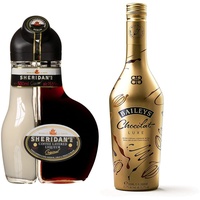 Sheridans Coffee layered Kaffeelikör, 500ml & Baileys Chocolat Luxe Likör | Limitierte Edition | Original Irish Whiskey- Rezept mit neuem Geschmack | 17% vol | 500ml Einzelflasche |