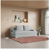 Masseno Sofa ASPERO mit Schlaffunktion, Schlafsofa, Couch mit Bettkasten grau