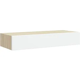 vidaXL Wandregal 60 x 23,5 x 10 cm Eichen-Optik und Weiß