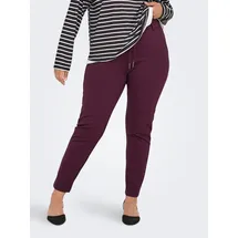 ONLY CARMAKOMA Jogger Pants "CARGOLDTRASH LIFE CLASSIC PANT NOOS", Damen, Gr. 44, Länge 32, port royale, Milano Rib, Obermaterial: 63% Viskose, 32% Nylon, 5% Elasthan, unifarben, gerade, unten schmal lang, Hosen, Viskosemischung, regular fit