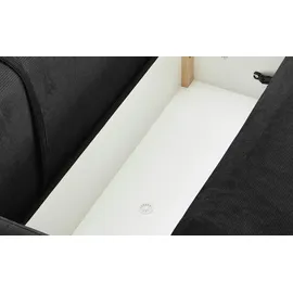 bobb Eckcouch Webstoff 2-Sitzer Schwarz