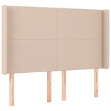 vidaXL Kopfteil mit Ohren Cappuccino-Braun 147x16x118/128cm Kunstleder