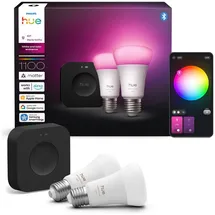 Philips Hue Starter Kit Bridge Pro + 2 E27, White and Color Ambiance, 1100 lm