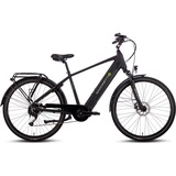 Saxonette E-Bike SAXONETTE "Deluxe Sport Man" E-Bikes Gr. 54 cm, 28 Zoll (71,12 cm), schwarz (schwarz matt) E-Bikes