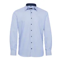 Eterna Langarmhemd gestreift Blau 44