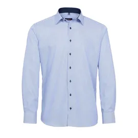 Eterna Langarmhemd gestreift Blau 44