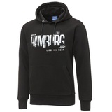 HSV Kapuzenpullover Hoodie Mein Hamburg-Abschlach! (Schwarz) gesticktes Hamburg-Wappen auf der Kapuze schwarz M