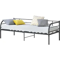 [en.casa] en.casa Falun 90x200 cm Bettgestell Jugendbett Metallbett Einzelbett Schwarz