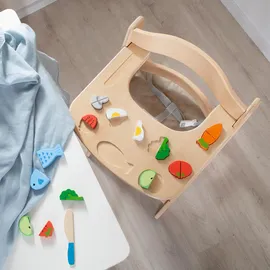 roba Essbrett mit Spielelementen - Passend für Hochstuhl Sit Up Flex - Inkl. 9 Elemente zum Spielen - Ab 6 Monaten - Holz natur