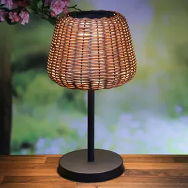 MARELIDA LED Garten Tischlampe Braun