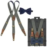 Sir Redman Hosenträger Kids (Set) Kinderhosenträger mit Fliege, Hosenclips, 80cm lang blau