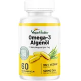 Omega 3 Vegan Algenöl - 400 mg DHA pro Kapseln, 60 Omega 3 Kapseln Hochdosiert Algenöl Vitamin Stack Vegan - Ohne Fischöl