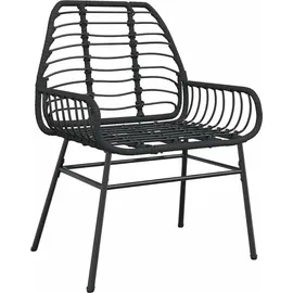 vidaXL 5-teiliges Garten-Esszimmerset aus schwarzem Polyrattanglas