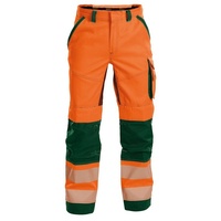 Dassy Arbeitshose Sommer Warnschutzhose mit Kniepolstertaschen Odessa (1-tlg) grün|orange