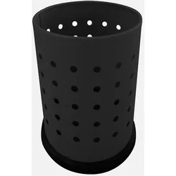 Stil Casa Innenabfalleimer, perforierter lackierter Stahl, Ø 24xh. 40 cm, Schutzrand aus Kunststoff, 15 Liter, schwarz.