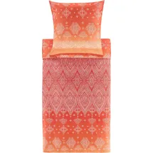 BASSETTI Kerala Bettwäsche + 1 Kissenhülle aus 100% Baumwollsatin in der Farbe Orange O1, Maße: 135x200 + 1 K 80x80 cm - 9332091