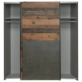 Forte Schwebetürenschrank Dederik 170,3 x 190,5 x 61,2 cm Braun