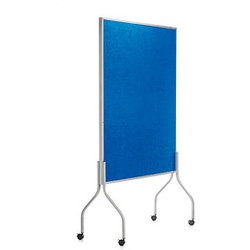 rocada Trennwand, blau 122,0 x 196,0 cm mit Rollen