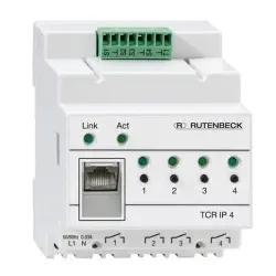 Rutenbeck 700802610 IP-Schaltaktor Schaltung über ein TCP/IP-Netzwerk 4 Schaltausgänge REG-Montage lichtgrau (ähnlich RAL 7035)