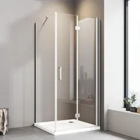 Boromal - Duschkabine Drehfalttür 120 x 90 x 195 cm Falttür mit Seitenwand 6mm nano Beschichtung esg Glas 180o Falttürkabine Duschabtrennung Dusche